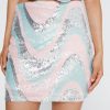 Club Wear Petite Sequin Wave Print Mini Pelmet Skirt -The Partys Outfit womens baby20pink petite sequin wave print mini pelmet skirt