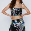 Club Wear Celestial Embellished Crop Top -The Partys Outfit womens black celestial embellished crop top