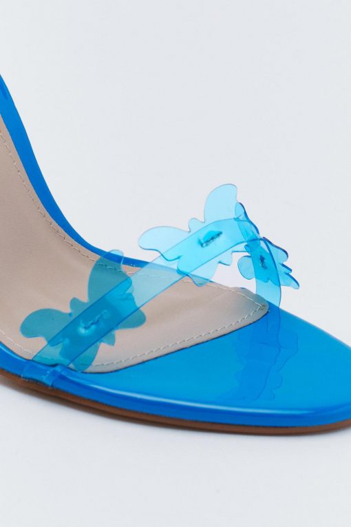 Club Wear Strappy Butterfly High Heels -The Partys Outfit womens blue strappy butterfly high heels 2