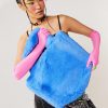 New Faux Fur Square Day Bag -The Partys Outfit womens bright20blue faux fur square day bag