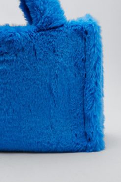 New Faux Fur Square Day Bag -The Partys Outfit womens bright20blue faux fur square day bag 6