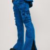 Jeans Denim Pocket Detail Cargo Jean -The Partys Outfit womens cobalt denim pocket detail cargo jean