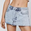 Skirts Acid Wash Denim Micro Mini Skirt -The Partys Outfit womens light20wash acid wash denim micro mini skirt