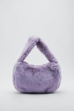 New Faux Fur Grab Bag -The Partys Outfit womens lilac faux fur grab bag 1