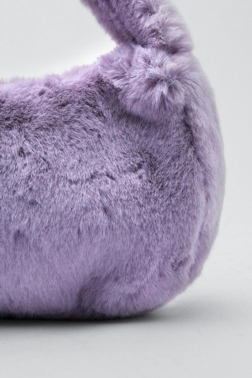 New Faux Fur Grab Bag -The Partys Outfit womens lilac faux fur grab bag 2