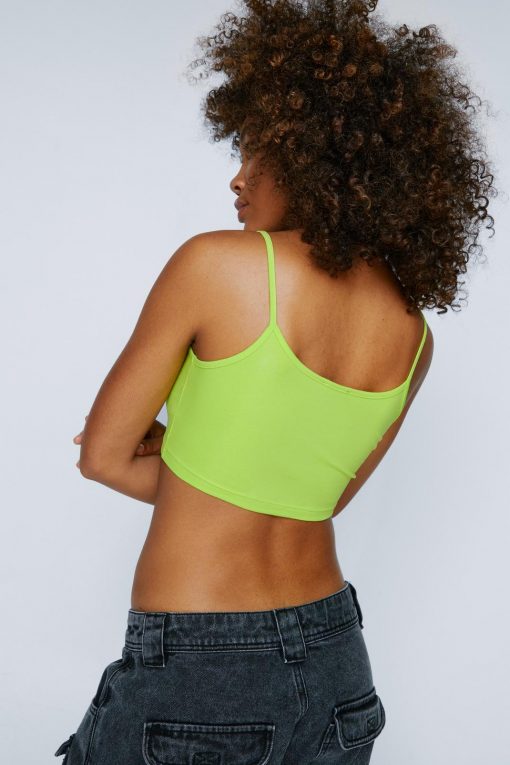 Tops Super Cropped Cami Top -The Partys Outfit womens lime super cropped cami top 6