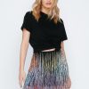 Party Outfits Multi Fringe Beaded Strappy Mini Skirt -The Partys Outfit womens multi multi fringe beaded strappy mini skirt