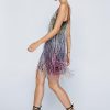 Sequin Dresses Petite Multi Fringe Beaded Strappy Mini Dress -The Partys Outfit womens multi petite multi fringe beaded strappy mini dress