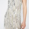 Party Dresses Beaded Tassel Slip Mini Dress -The Partys Outfit womens neutral beaded tassel slip mini dress