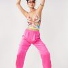 Going Out Pants Satin Double Pocket Cargo Pants -The Partys Outfit womens pink satin double pocket cargo pants