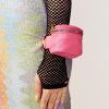 Real & Faux Leather Outfits Zip Up Faux Leather Wrist Bag -The Partys Outfit womens pink zip up faux leather wrist bag