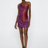 Sequin Dresses One Shoulder Spiral Sequin Mini Dress -The Partys Outfit womens purple one shoulder spiral sequin mini dress