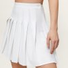 Skirts Pleated Linen Tennis Mini Skirt -The Partys Outfit womens white pleated linen tennis mini skirt